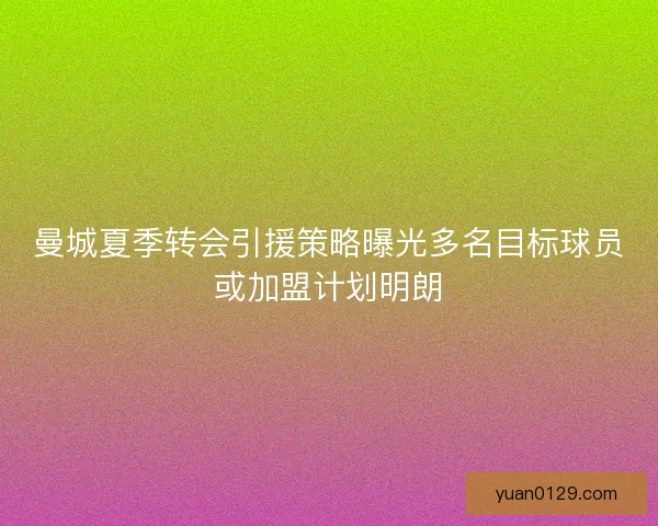 曼城夏季转会引援策略曝光多名目标球员或加盟计划明朗